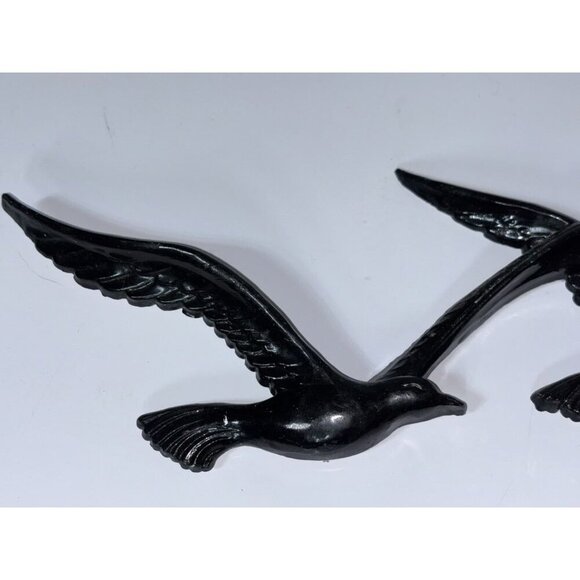 Vtg Homco Black Flying Birds Wall‎ Hanging MCM Decor Retro - Picture 3 of 5